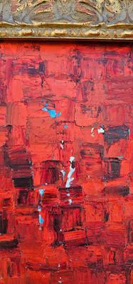 Portrait of a woman with Butterfly, Original Painting by Jacqi 1970s