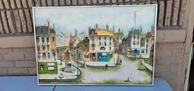 Signed Painting by Robert Scott, European City Streets