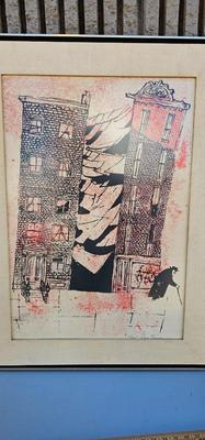 Gregorio Prestopino "Sunlit Tenements" Large Woodblock Print 21/50