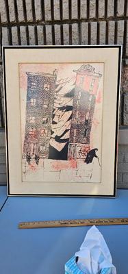 Gregorio Prestopino "Sunlit Tenements" Large Woodblock Print 21/50