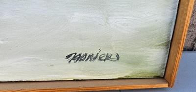 MCM Realism Painting, Framed Signed Tadrick (Leon) NYC