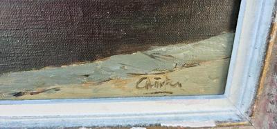 Original painting Dutch Canal View Oil on Canvas