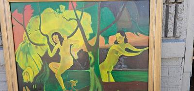 Original Large Painting, After "Bathers at Tahiti" by Gauguin Joseph LaMarga