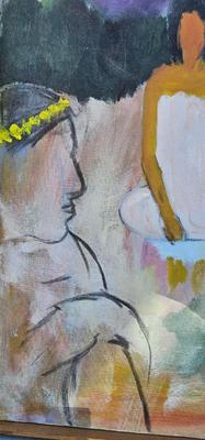 Really cool painting Signed R. Milliman women lounging