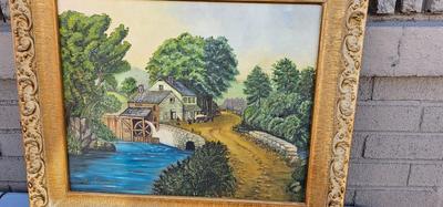 People working at a Mill in the Country Painting 1954