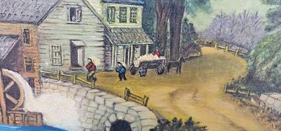 People working at a Mill in the Country Painting 1954