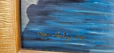 People working at a Mill in the Country Painting 1954