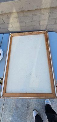 Painting of Village, Road, Hills done abstractly in Pastel Colors