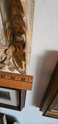 Large Pastoral Painting of Farmhouse with stack of Hay, Ornate Frame