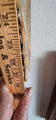 Large Pastoral Painting of Farmhouse with stack of Hay, Ornate Frame