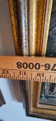 Painting of street with Donkey and two people Signed C Inkel '93