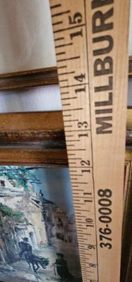 Painting of street with Donkey and two people Signed C Inkel '93