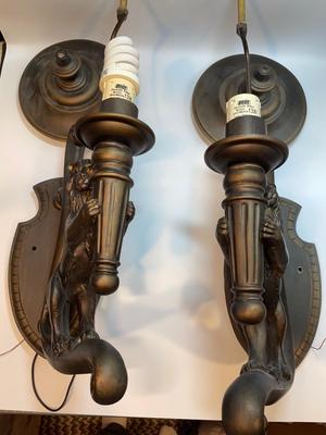 Lion sconce Lights (missing globes)