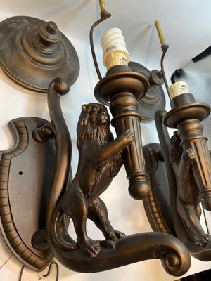Lion sconce Lights (missing globes)