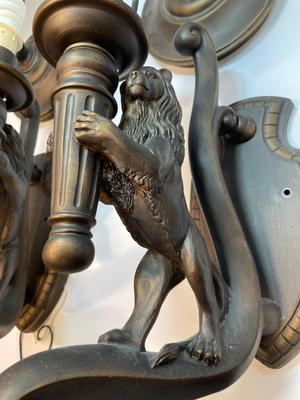 Lion sconce Lights (missing globes)