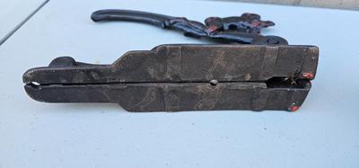 Cast Iron Tobacco cutter, Imp thumbing nose Cigar Plug
