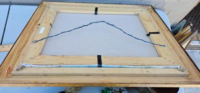 Painting Paris Street Scene with Eiffel Tower, framed,