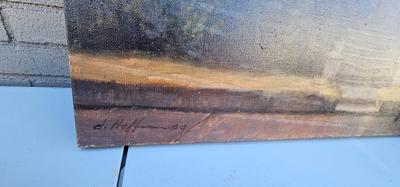 Haunting Painting of house and figure signed D. Heffernan '09