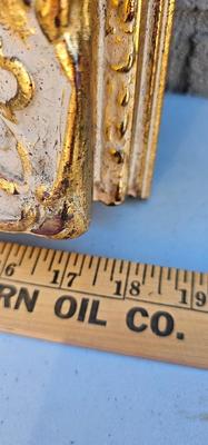 Painting of the seaside with Victorian figures and VERY ORNATE FRAME!