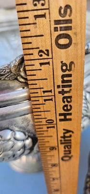 Large Silver Repousse Footed Bowl