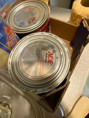 A GALLON OF BEHR MARQUEE PAINT, 123 PRIMER, WOOD FINISHINGS, NEW PAINT BRUSHES, ROLLERS AND MORE!