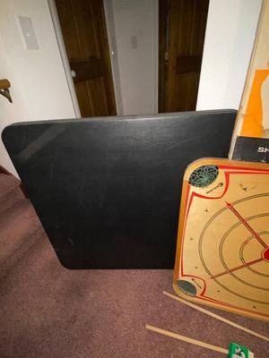 1960’S CARROM GAME BOARD, & A COSCO CARD TABLE
