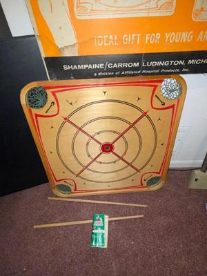 1960’S CARROM GAME BOARD, & A COSCO CARD TABLE