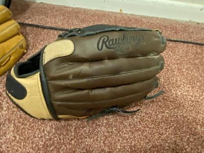 RAWLINGS BALL MITTS, JUNIOR RAQUET, & DUMB BELLS