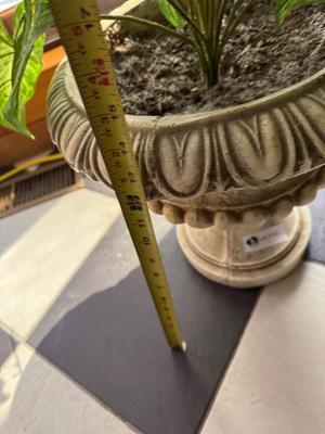 Concrete Planter with Fake Plant