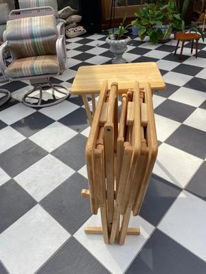 Set of 4 Folding Tray Tables