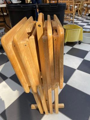 Set of 4 Folding Tray Tables