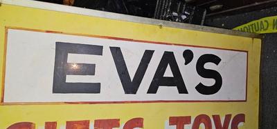 Vintage Hand Painted Sign for Eva's Gift Shop