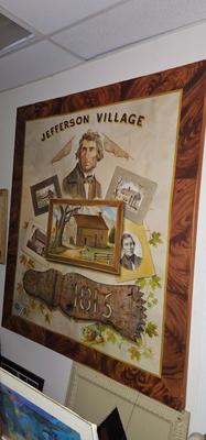 Large Maplewood History Painting on Canvas Jefferson Village