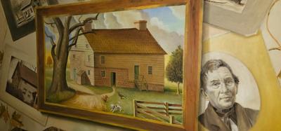 Large Maplewood History Painting on Canvas Jefferson Village