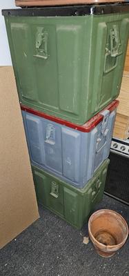 3 Military Ammo Boxes
