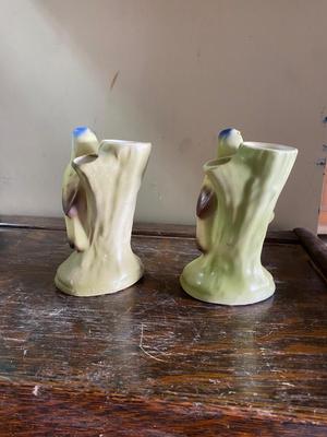 Vintage bird flower frogs