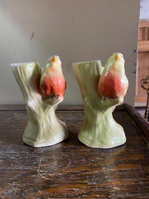 Vintage bird flower frogs