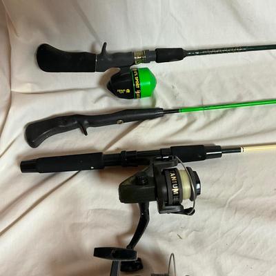 A1432 Fishing Gear Lot: Rods, Reels, and Tackle Box
