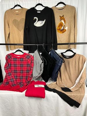 Lot D 393 Women’s Plus Size Sweater Lot Fox Swan Love (XXL)