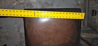 Theodore Alexander Mahogany Leather Nailhead Acanthus Foot stool Rest Ottoman (PAINTED)