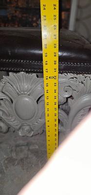 Theodore Alexander Mahogany Leather Nailhead Acanthus Foot stool Rest Ottoman (PAINTED)