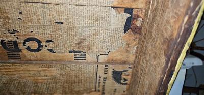 Small Antique Chest 19C Painted yellow