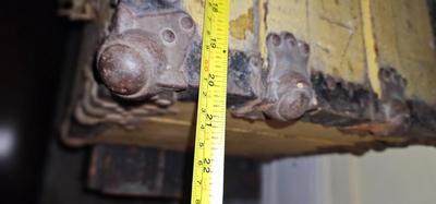 Small Antique Chest 19C Painted yellow