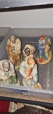 Vintage Nativity Figures, Plaster Large 8" to 15"