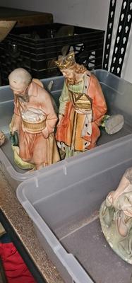 Vintage Nativity Figures, Plaster Large 8" to 15"