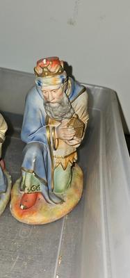 Vintage Nativity Figures, Plaster Large 8" to 15"