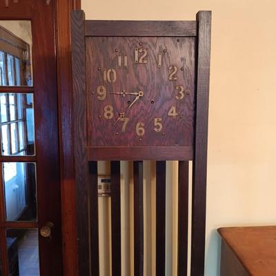 LOT 1: Arts & Crafts Tall Case Mission Clock