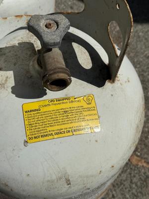 3 used Propane Tanks - 2 are full and 1 is half full