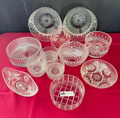 Vintage Crystal Glass Bowls - Set of 15