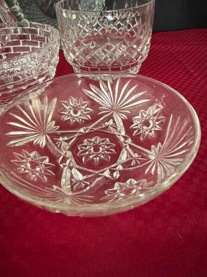 Vintage Crystal Glass Bowls - Set of 15